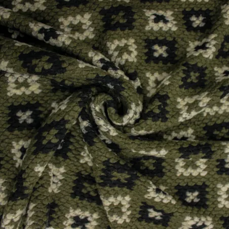 Tessuto quadri misto lana  | tessuto deadstock