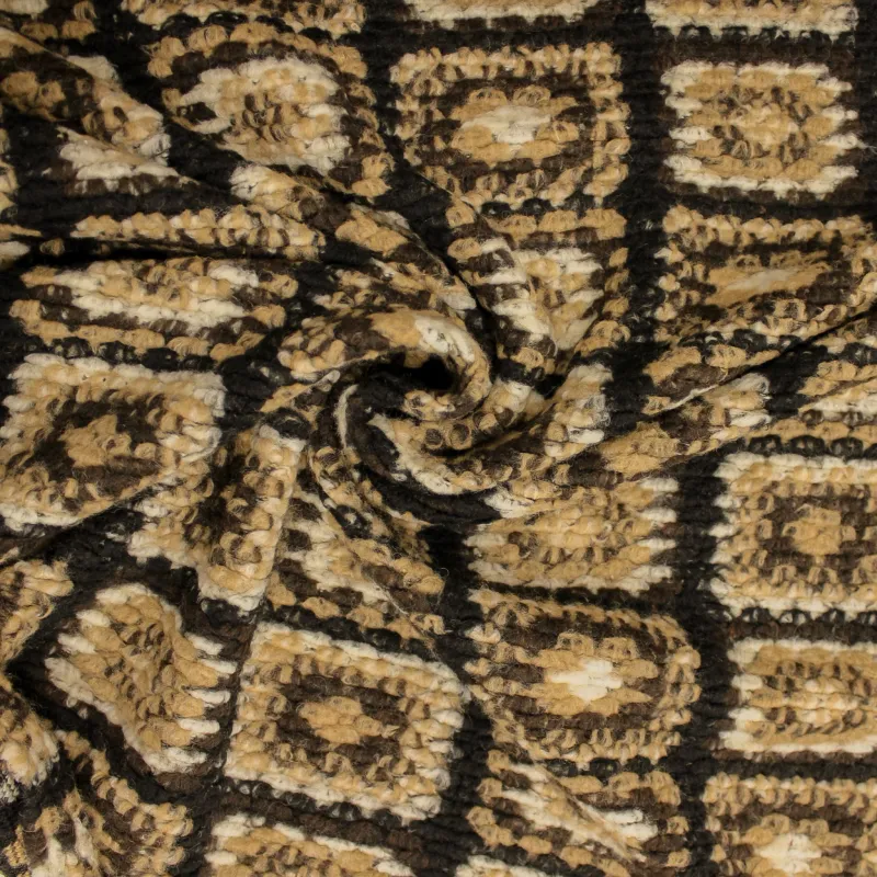 Tessuto uncinetto misto lana per cappe e cappotti  | tessuto deadstock