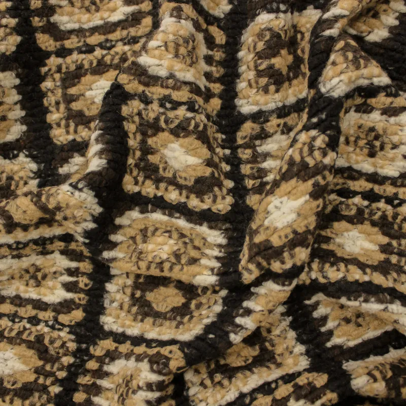 Tessuto uncinetto misto lana per cappe e cappotti  | tessuto deadstock