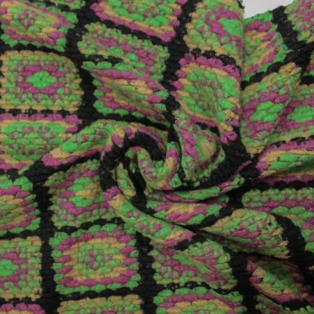 Tessuto uncinetto misto lana per cappe e cappotti  | tessuto deadstock