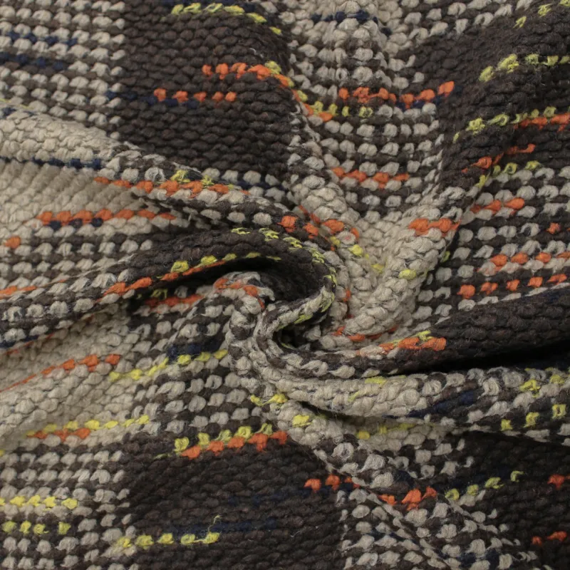Tessuto uncinetto misto lana per cappe e cappotti multicolor | tessuto deadstock