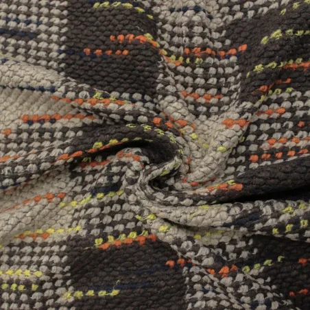 Tessuto uncinetto misto lana per cappe e cappotti multicolor | tessuto deadstock