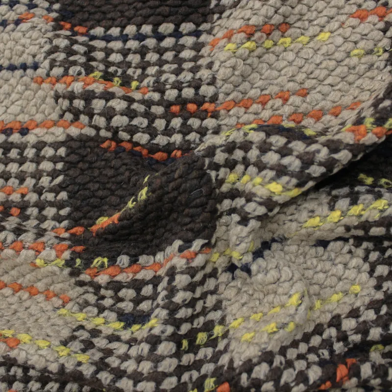 Tessuto uncinetto misto lana per cappe e cappotti multicolor | tessuto deadstock