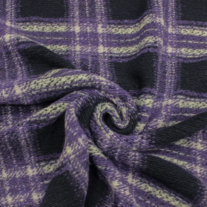 Tessuto maxi quadri misto lana per cappe e cappotti  | tessuti deadstock