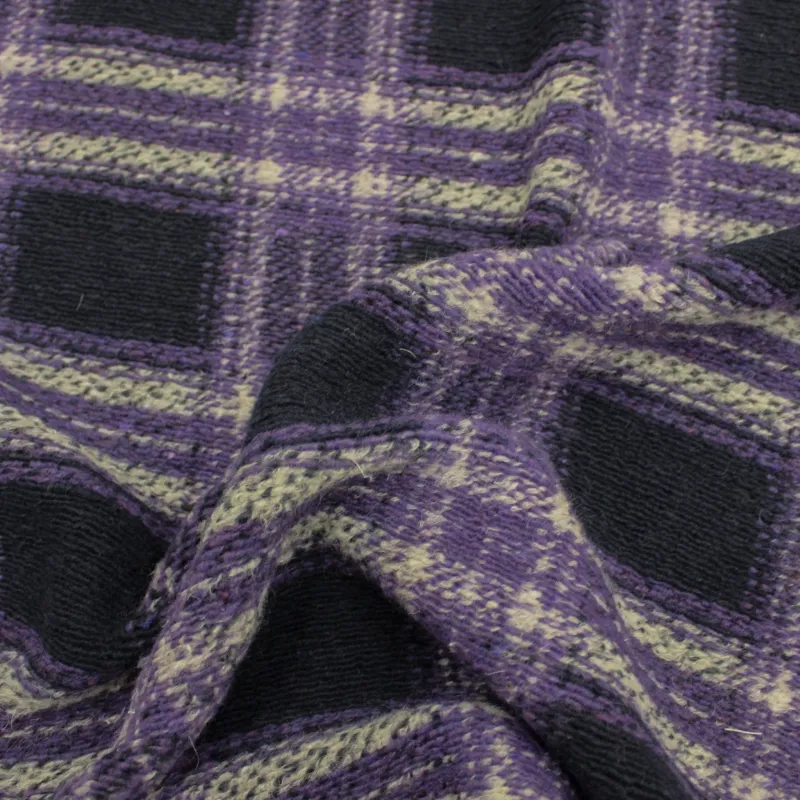Tessuto maxi quadri misto lana per cappe e cappotti  | tessuti deadstock