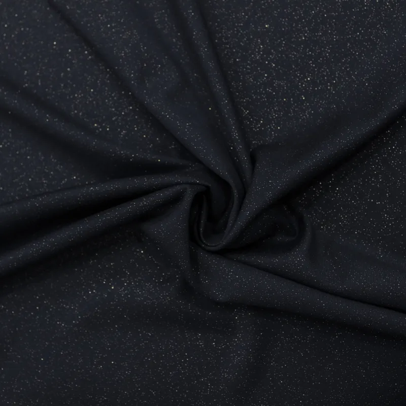 TESSUTO POLIVISCOSA BLU CON STRASS  | ABBIGLIAMENTO DONNA