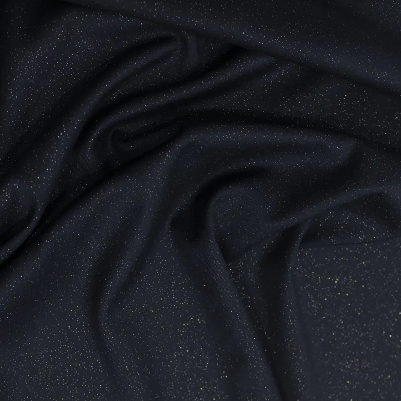 TESSUTO POLIVISCOSA BLU CON STRASS  | ABBIGLIAMENTO DONNA