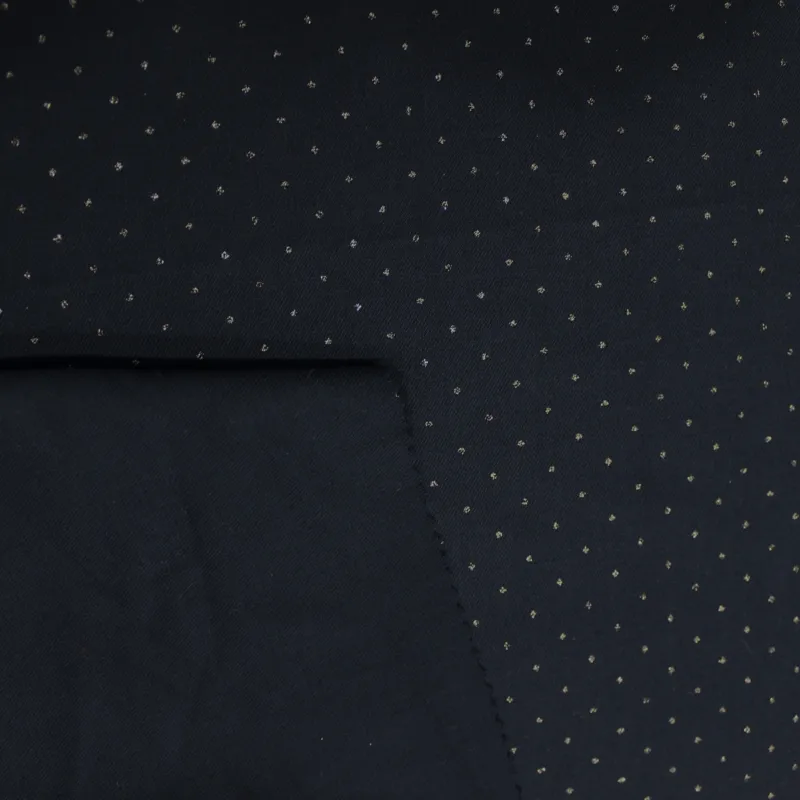 TESSUTO POLIVISCOSA BLU CON DETTAGLI LUREX | ABBIGLIAMENTO DONNA