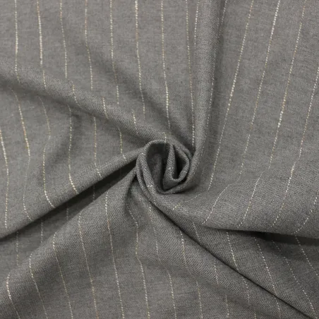 Tessuto gessato colore grigio   |  tessuti uomo e donna | IL TESSUTAIO