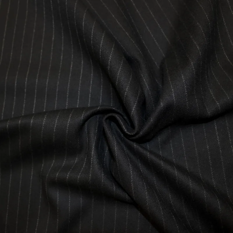 Tessuto Gessato colore nero e bianco | IL TESSUTAIO