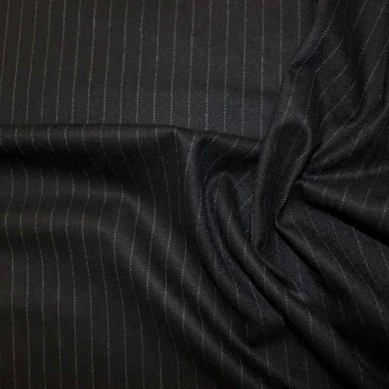 Tessuto Gessato colore nero e bianco | IL TESSUTAIO