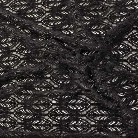 Pizzo Ciniglia Nero | Tessuti per abbigliamento donna | IL TESSUTAIO