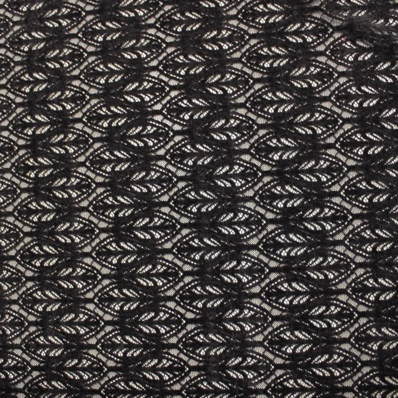 Pizzo Ciniglia Nero | Tessuti per abbigliamento donna | IL TESSUTAIO
