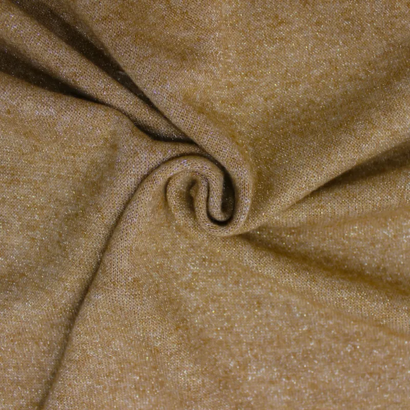 Tessuto maglia lurex cammello | IL TESSUTAIO