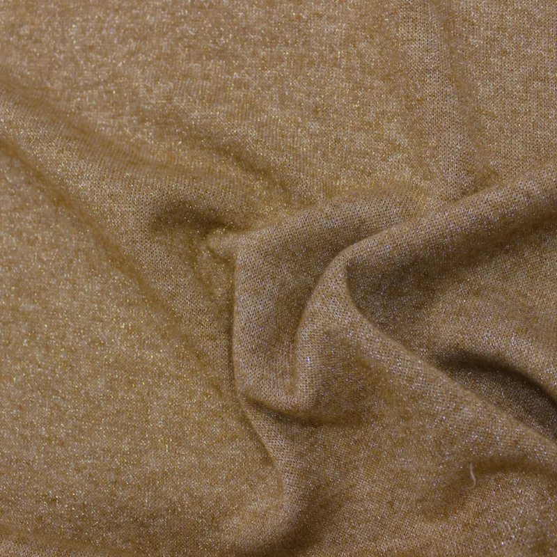 Tessuto maglia lurex cammello | IL TESSUTAIO