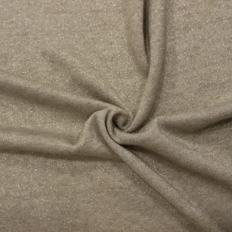 Caldo tessuto maglia lurex beige | IL TESSUTAIO