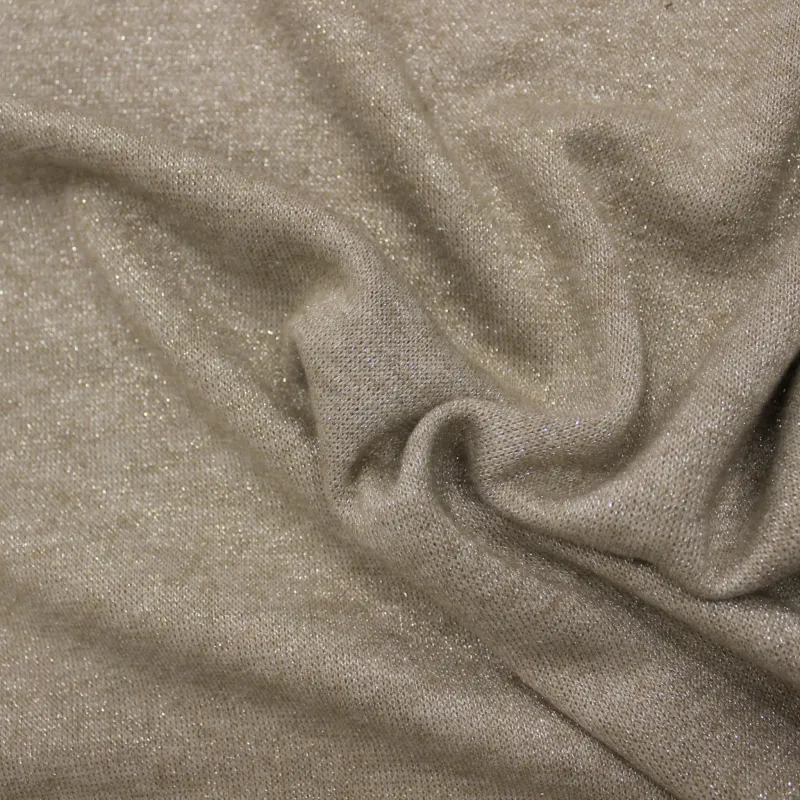 Caldo tessuto maglia lurex beige | IL TESSUTAIO