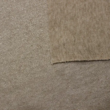 Caldo tessuto maglia lurex beige | IL TESSUTAIO