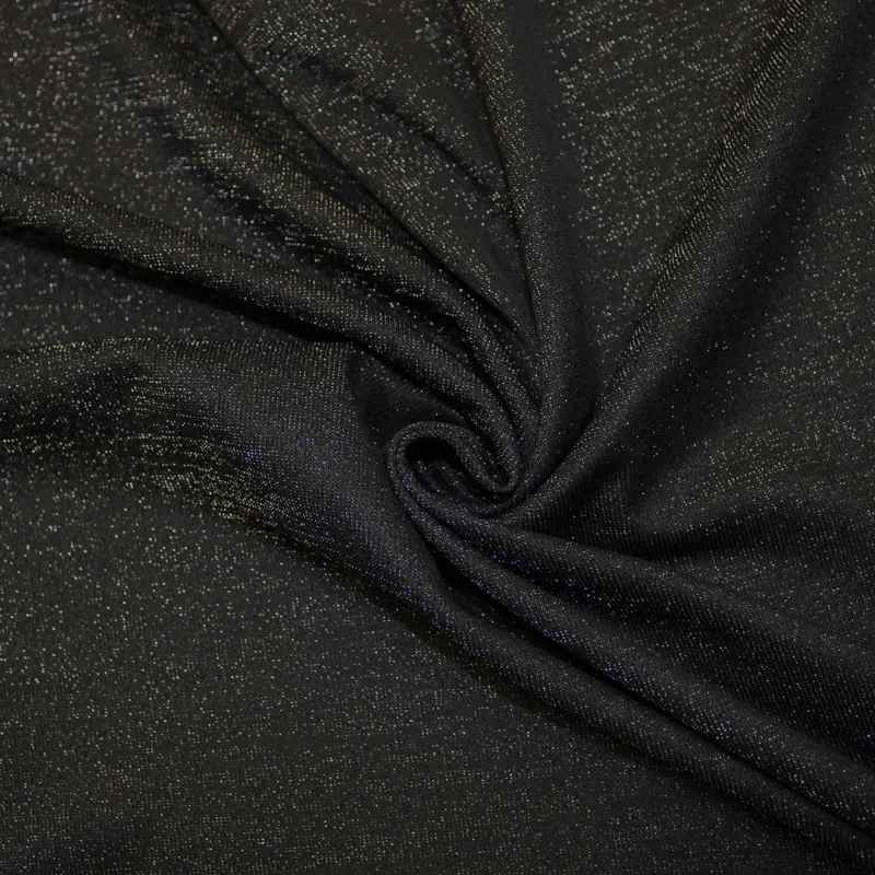 Tessuto in maglia lurex nero  | Tessuti Pregiati | IL TESSUTAIO