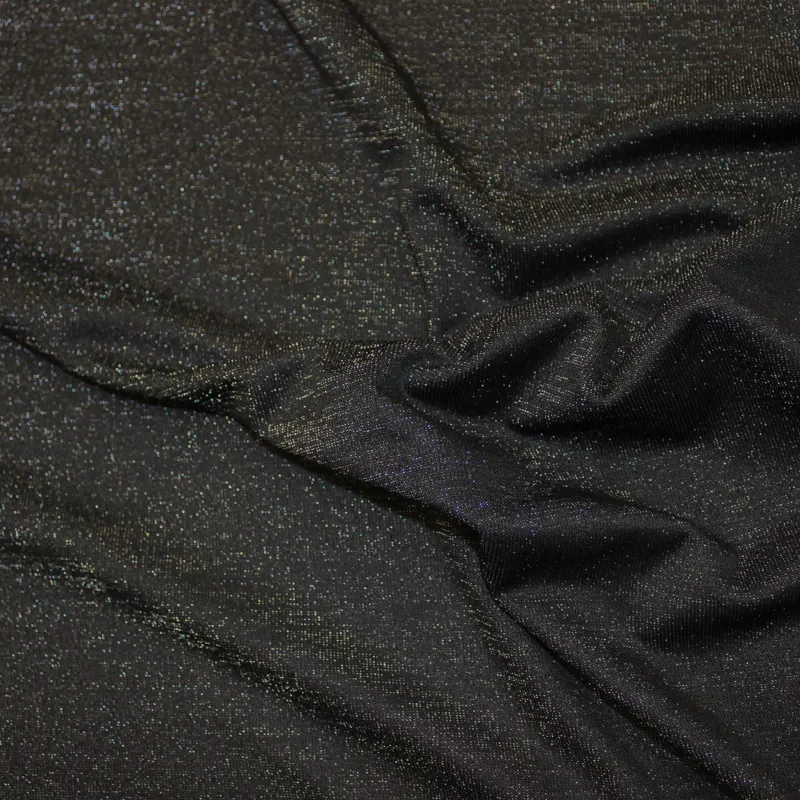 Tessuto in maglia lurex nero  | Tessuti Pregiati | IL TESSUTAIO