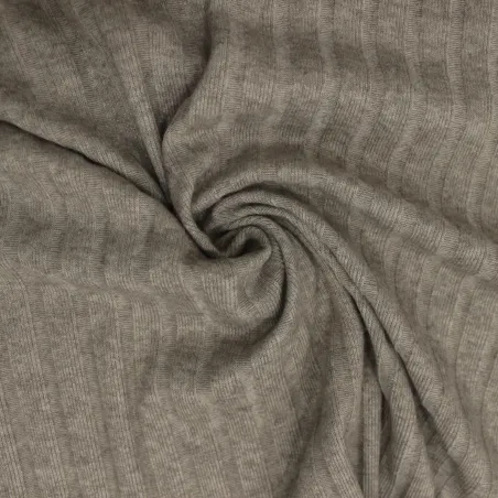 Tessuto maglia a coste tortora | tessuti elasticizzati | IL TESSUTAIO