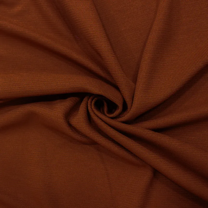 Tessuto punto milano nido d’ape color coccio   | IL TESSUTAIO