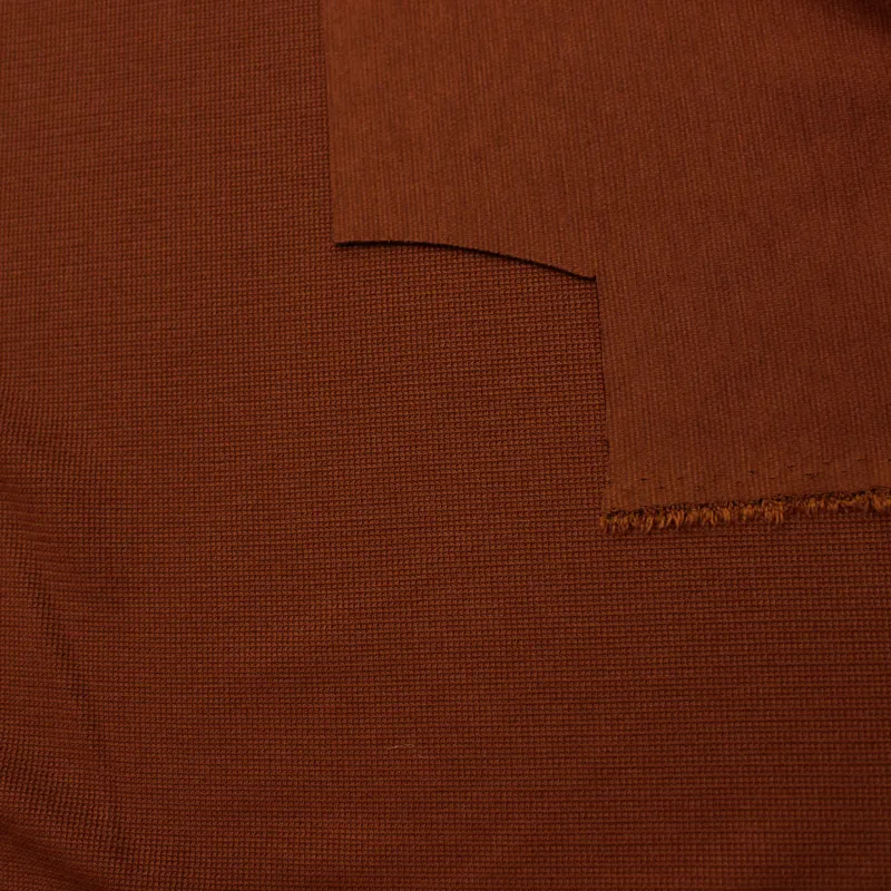 Tessuto punto milano nido d’ape color coccio   | IL TESSUTAIO