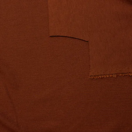 Tessuto punto milano nido d’ape color coccio   | IL TESSUTAIO