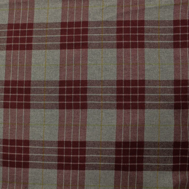 Tessuto scozzese misto lana  made in Italy bordeux | IL TESSUTAIO