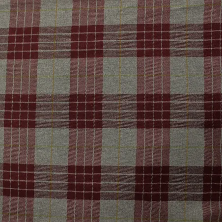 Tessuto scozzese misto lana  made in Italy bordeux | IL TESSUTAIO