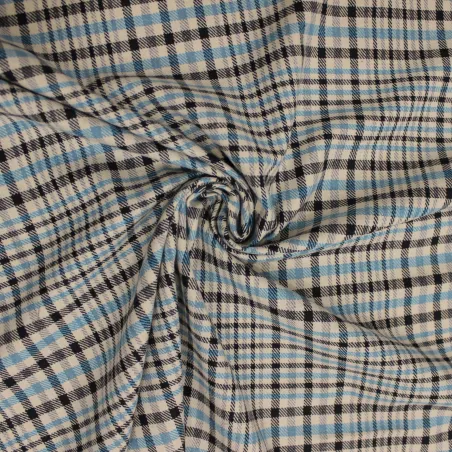 Tessuto scozzese made in Italy  azzurro e blu | IL TESSUTAIO