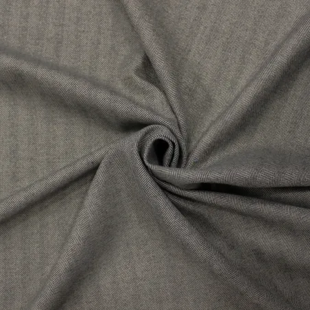 Tessuto poliviscosa spigato grigio   | IL TESSUTAIO