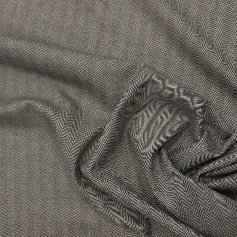 Tessuto poliviscosa spigato grigio   | IL TESSUTAIO