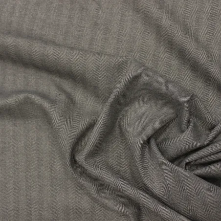 Tessuto poliviscosa spigato grigio   | IL TESSUTAIO