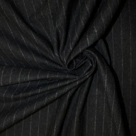 Cotone gessato invernale antracite | il tessutaio