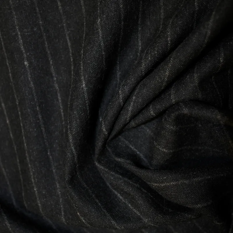 Cotone gessato invernale antracite | il tessutaio