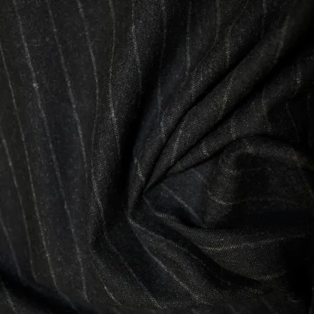 Cotone gessato invernale antracite | il tessutaio