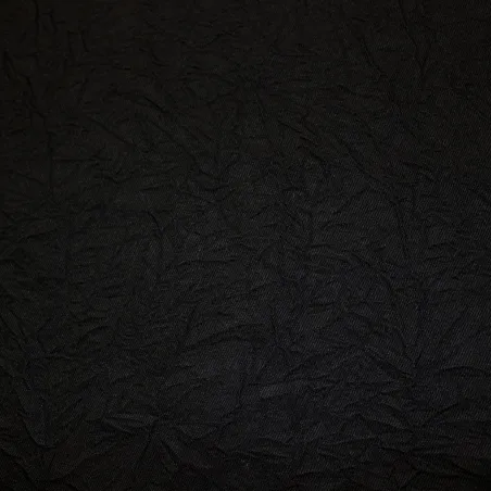 Tessuto poliviscosa grinzato  nero  | tessuto per pantaloni e giacca