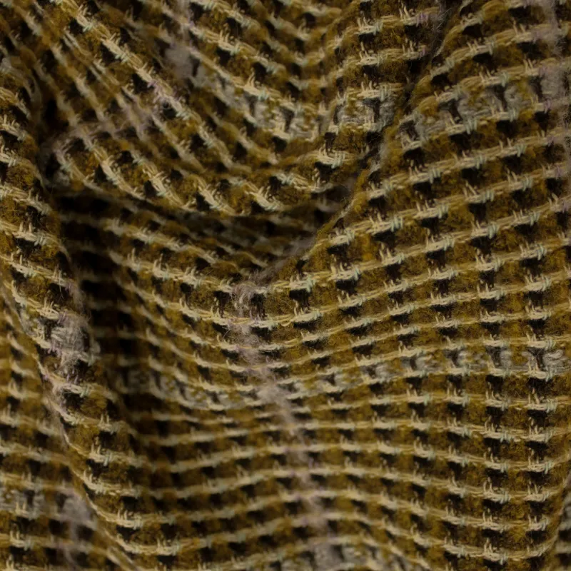 Tessuto scozzese maxi in misto lana per cappotti  | tessuti deadstock