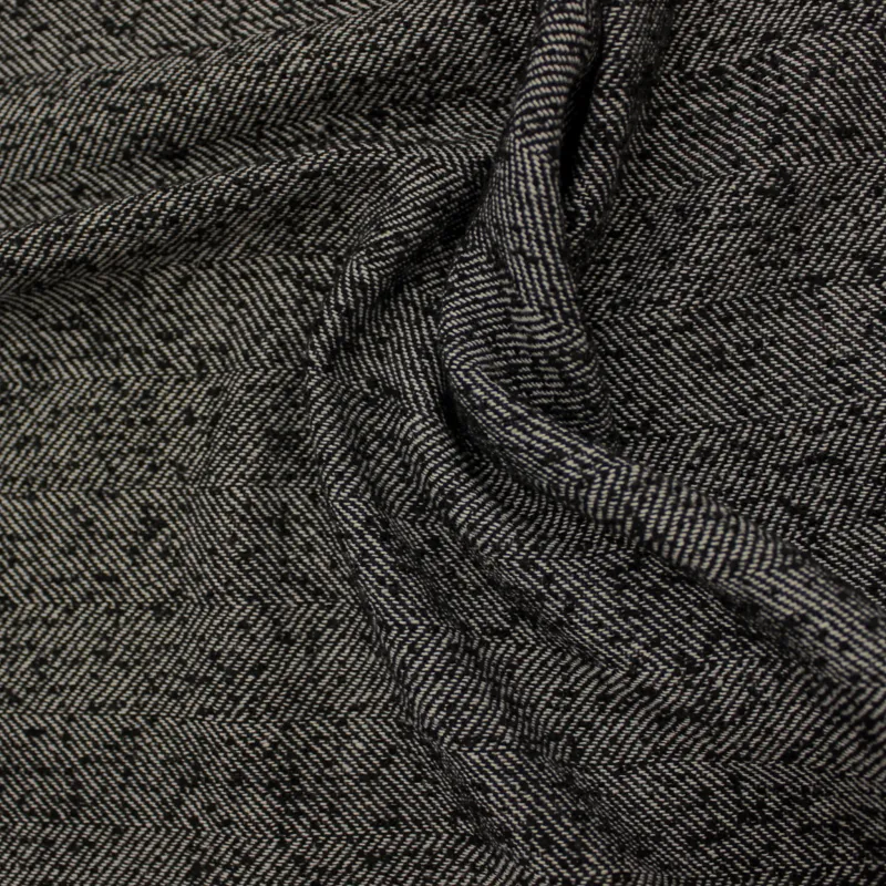 Spigato in cotone invernale  nero | IL TESSUTAIO