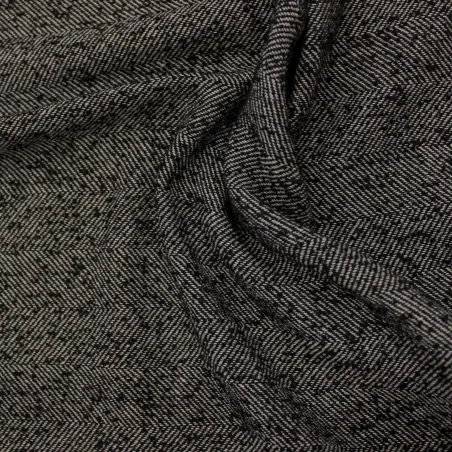 Spigato in cotone invernale  nero | IL TESSUTAIO