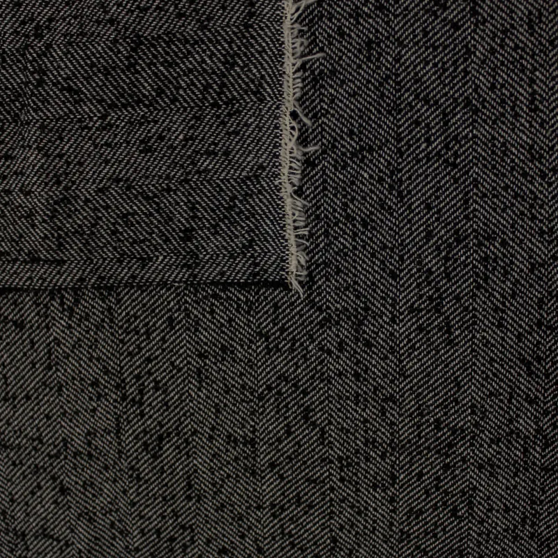 Spigato in cotone invernale  nero | IL TESSUTAIO