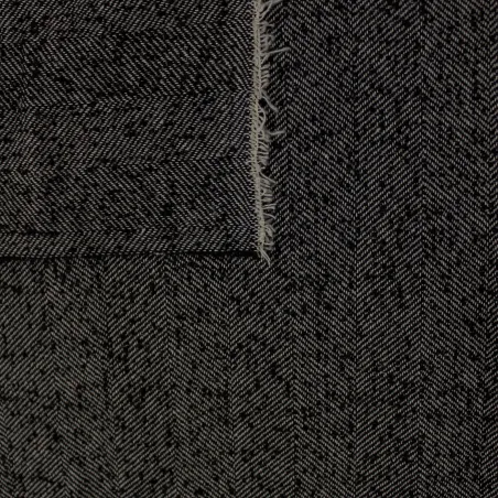 Spigato in cotone invernale  nero | IL TESSUTAIO