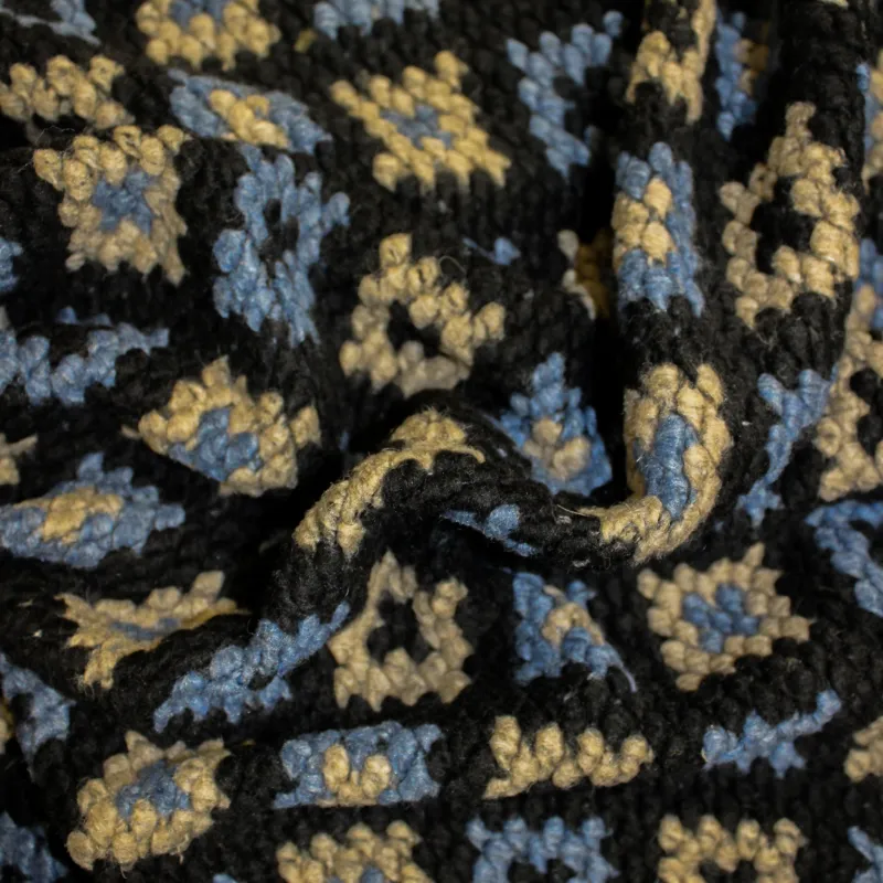 Tessuto misto lana per cappe e cappotti blu | tessuti deadstock