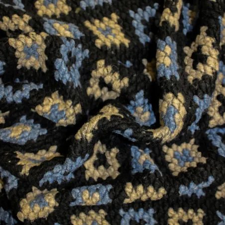 Tessuto misto lana per cappe e cappotti blu | tessuti deadstock