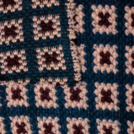 Tessuto misto lana per cappe e cappotti color petrolio | tessuti deadstock