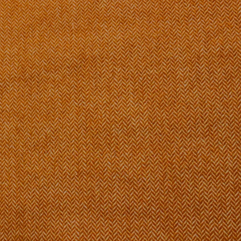 Tessuto per cappotto spigato in misto lana arancio | tessuto deadstock
