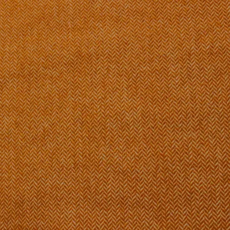 Tessuto per cappotto spigato in misto lana arancio | tessuto deadstock
