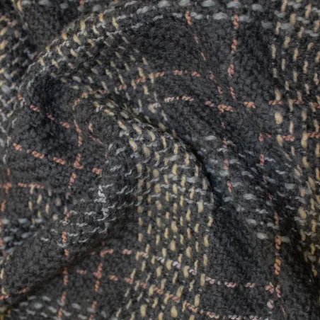 Originale tessuto chanel in misto lana grigio per caldi cappotti donna