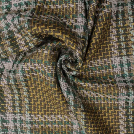 Caldo tessuto chanel in misto lana grigio per cappotti